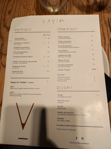 Lavie Gastrobar menu 5