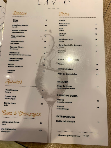 Lavie Gastrobar menu 4